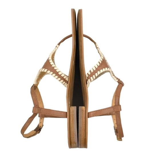 Jack Rogers Maci Leather Sandal Cognac Bone - Picture 8 of 12